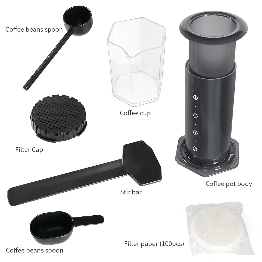 CAFEMASY Portable AeroPress-Style Coffee Maker with Filters, Manual Espresso Press