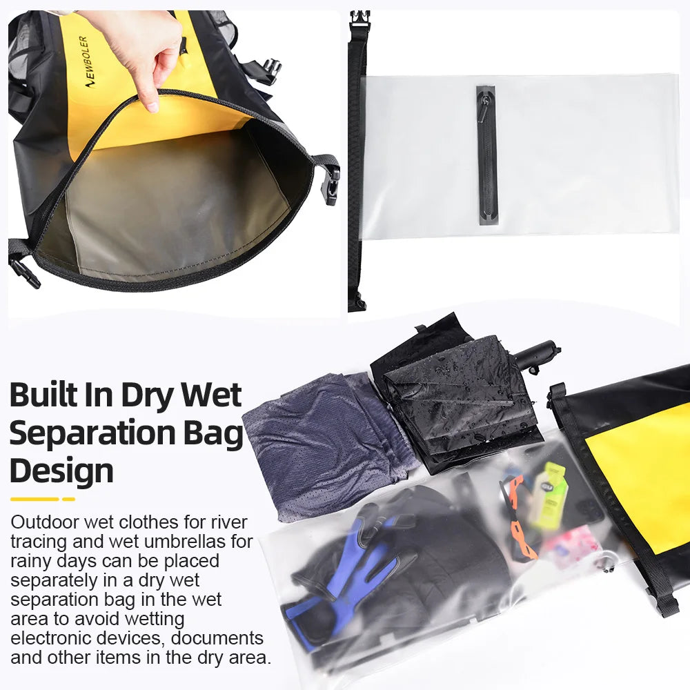 NEWBOLER 25L PVC Pack Dry Bag Backpack for Women Men Waterproof Shoulder Kayak Trekking Drifting Rafting Surfing Boating Bag