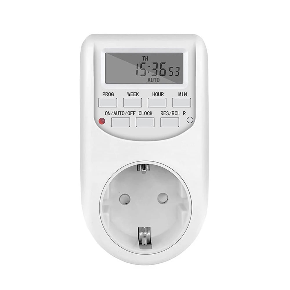 1pc EU Plug Timer Switch Digital Power Socket Energy Saving Adjustable Kitchen Timer Outlet Week Hour Programmable Timing Socket
