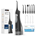 D52 Portable Cordless Water Flosser USB Rechargeable Water Jet Floss Tooth Pick 4 Jet Tip 300ml 3 Modes Teeth Clean for Travel