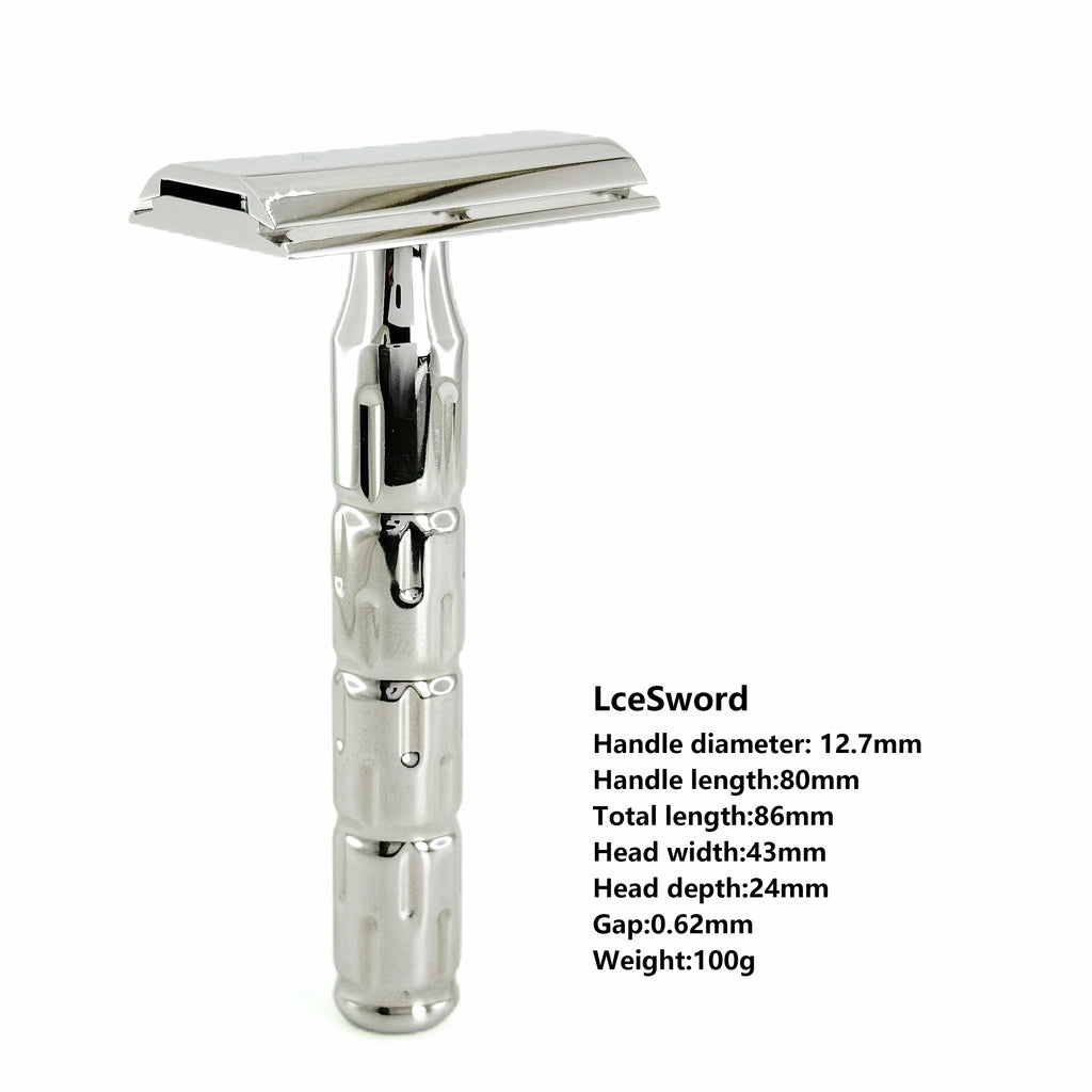 KAMPFE CNC Double Edge Manual Safety Beard Shaver for Men And Women Stainless Steel with 5 replacement blades