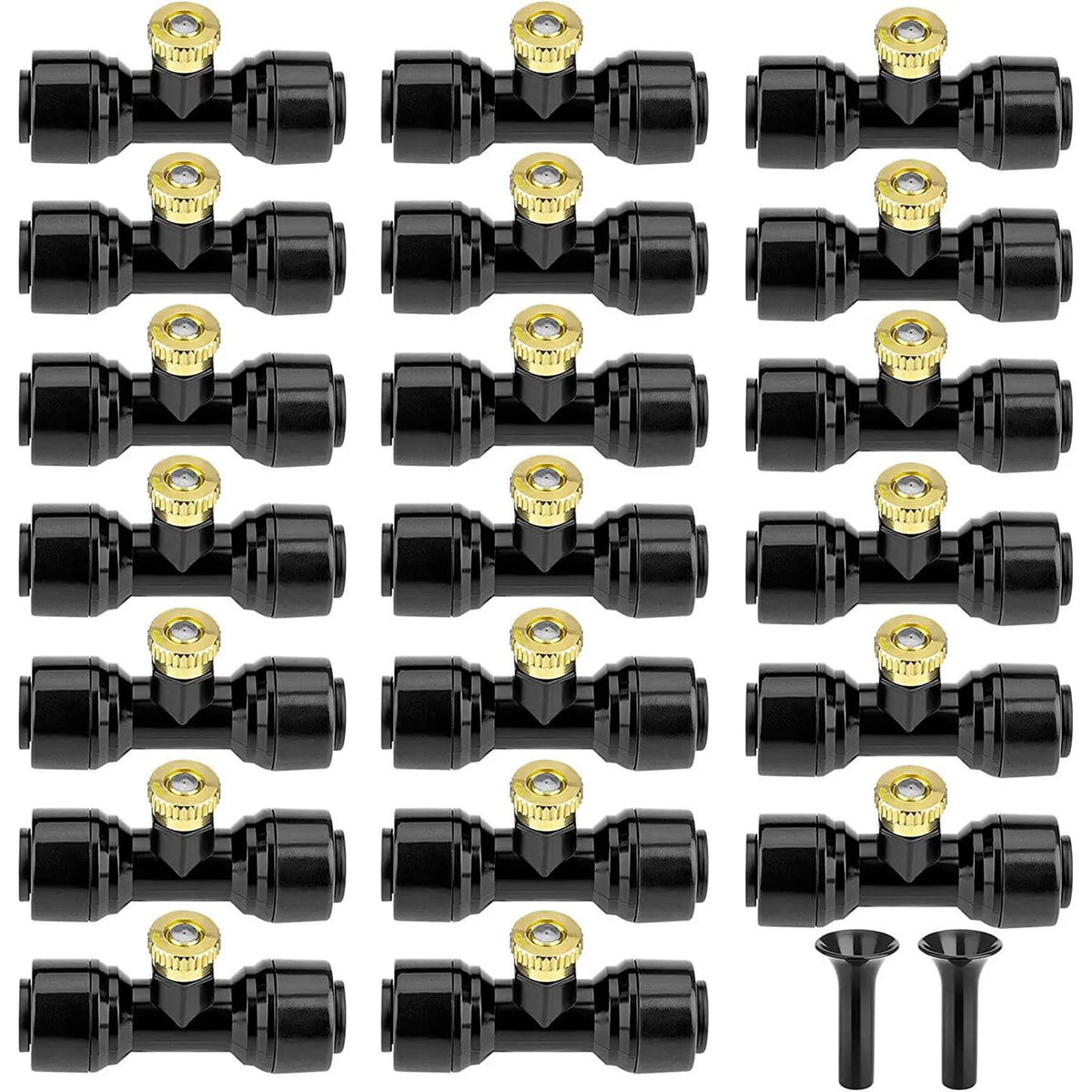 20 Pcs Misting System Nozzles Set Leakproof O- Clogged Mist Nozzles Fit for 1/4 Inch Misting Hose