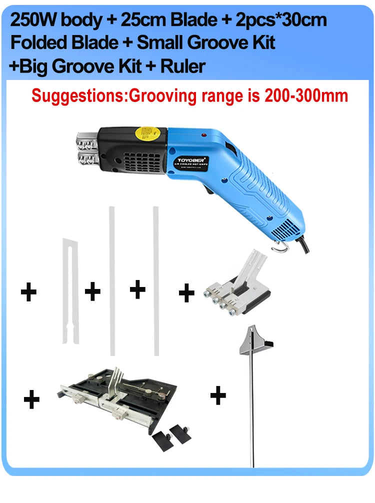 Air Cool Hot Knife Foam Cutter Tool Machine Slotting Groove Styrofoam Polystyrene Fabric Rope Cutter Electric Heating Hot Knife