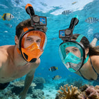 Full Face Snorkel Mask for Adults & Teens, 180° Panoramic View Snorkeling Gear with Removable Camera Mount, Anti-Fog Leak-Proof