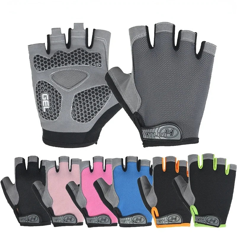 Half Finger Cycling Gloves Men Women Anti Slip Shock Breathable Summer Bicycle Gloves Fingerless Sports Gym Training Bike Gloves
