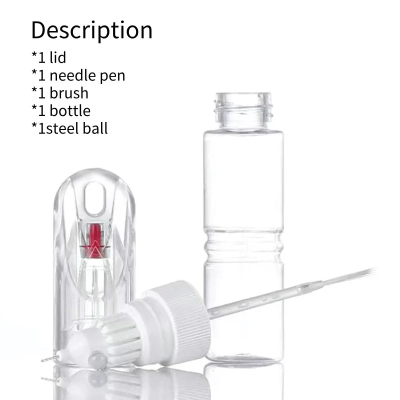 10pcs/lot paint-mending pen Dotted Pen+Drawing Pen Nail Art Tools 2 IN 1 Needle Brush Dual-use Empty Bottle Without Printing