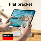 360° Rotation Universal Phone Tablet Holder Foldable Desktop Lazy Stand For iPhone 16 iPad Samsung Galaxy Tab Xiaomi Pad Mount
