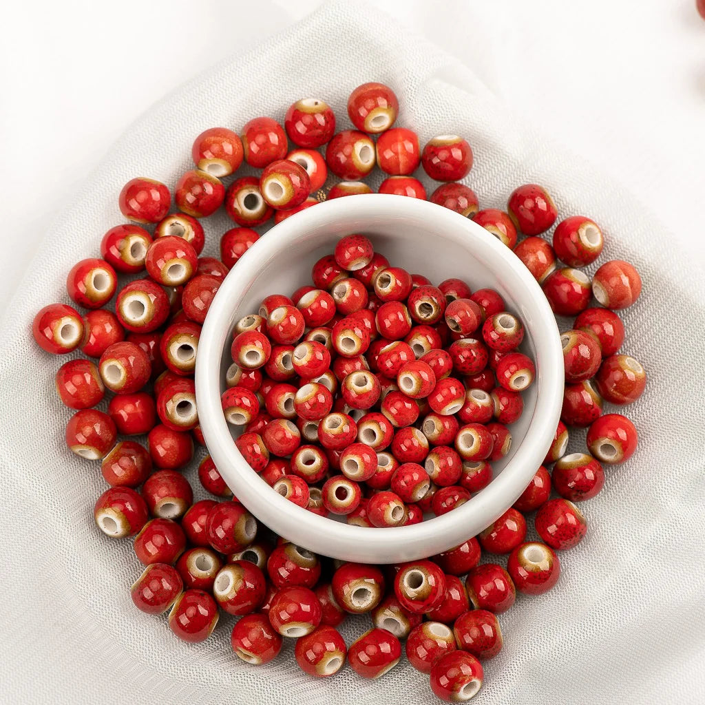 6# 8# 100pcs China Ceramic Colorful Beads Bandmade Procelain Bead For Jewelry Making #A507C