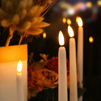 LED Flameless Taper Candles Flickering with 10-Key Remote 11" Battery Operated Ivory Candlesticks Christmas Home Wedding Decor