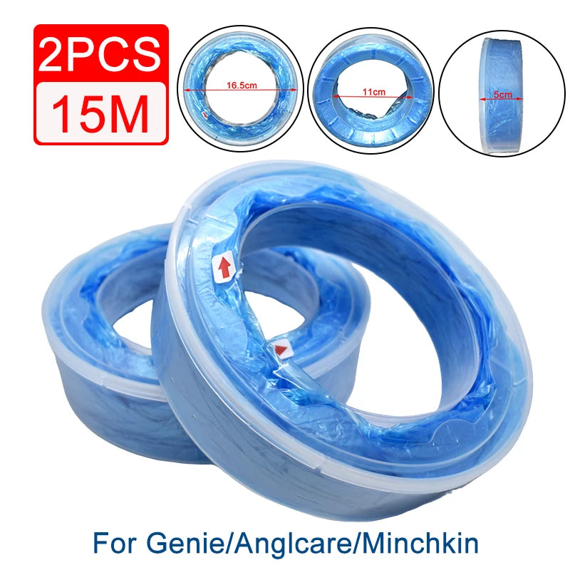 1/2/10pcs Diaper Pail Refills Bags For Genie Diaper Trash Compatible with Minchkin Angelcare Diaper Bucket Replacement Bag
