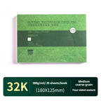 20 Sheets Baohong 200g/300g Watercolor Sketchbook 100% Cotton Watercolor Paper Sealing Pad 32K 16K 8K Water Color Drawing Book
