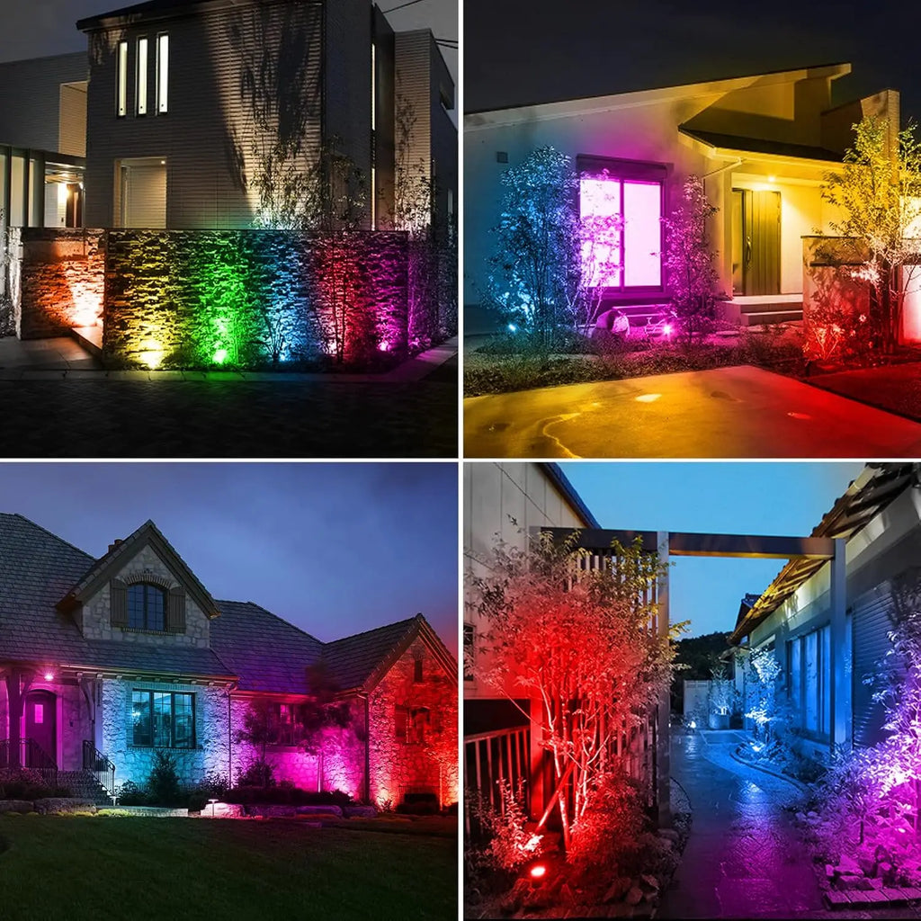 Solar LED Outdoor Wall Spotlight IP65 Waterproof, 2 or 4 LEDs, RGB/Warm/Cold White