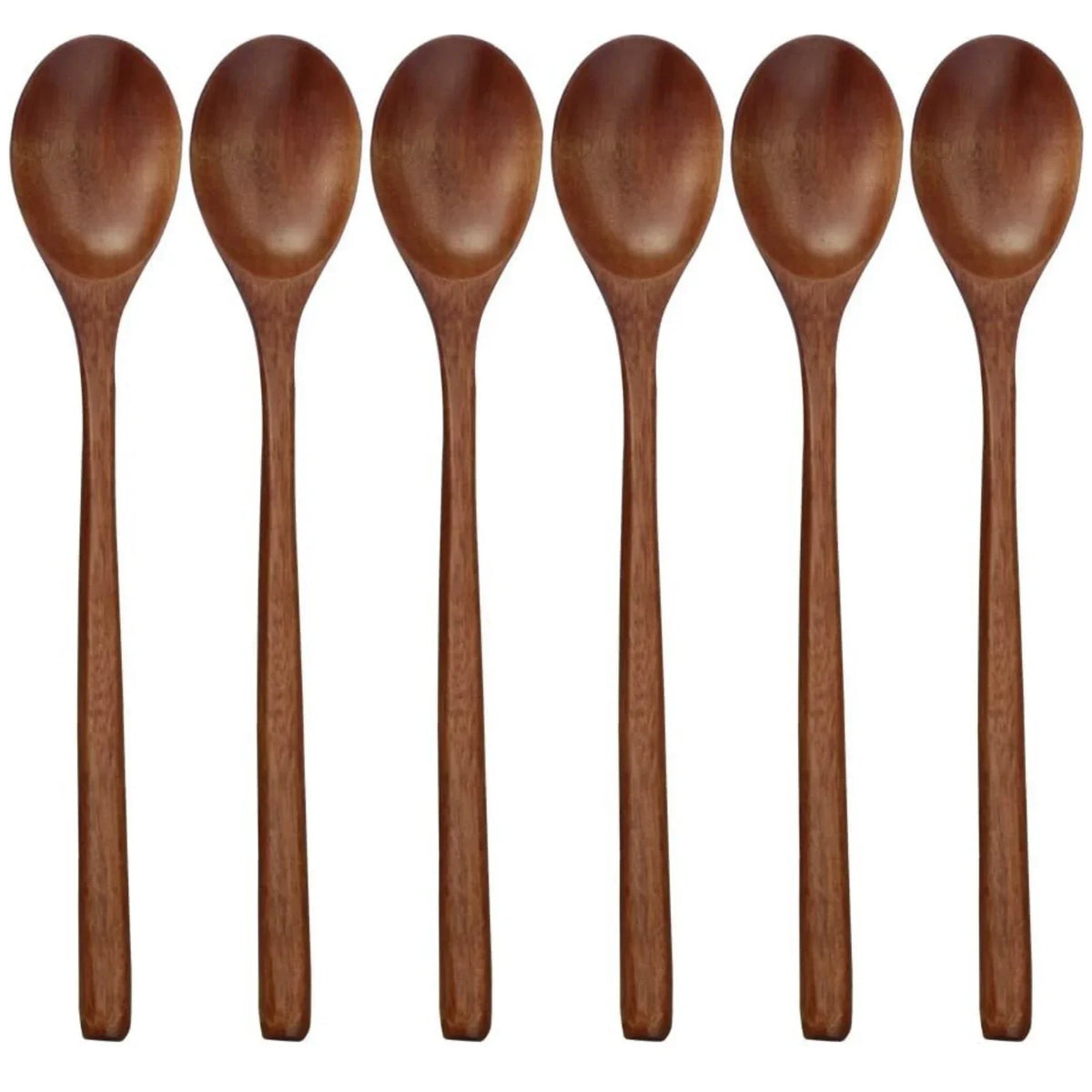 6 Piece Wooden Spoon Bamboo Kitchen Korean Style 9 '' Inch Natural Wood Soup Tableware Cooking Honey Coffee Spoon Mixing Spoon