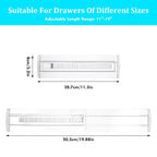 Drawer Dividers, 12 pack Adjustable Drawer Organizer, Clear Expandable Dresser Organizer for Clothes Kitchen Utensils Storage