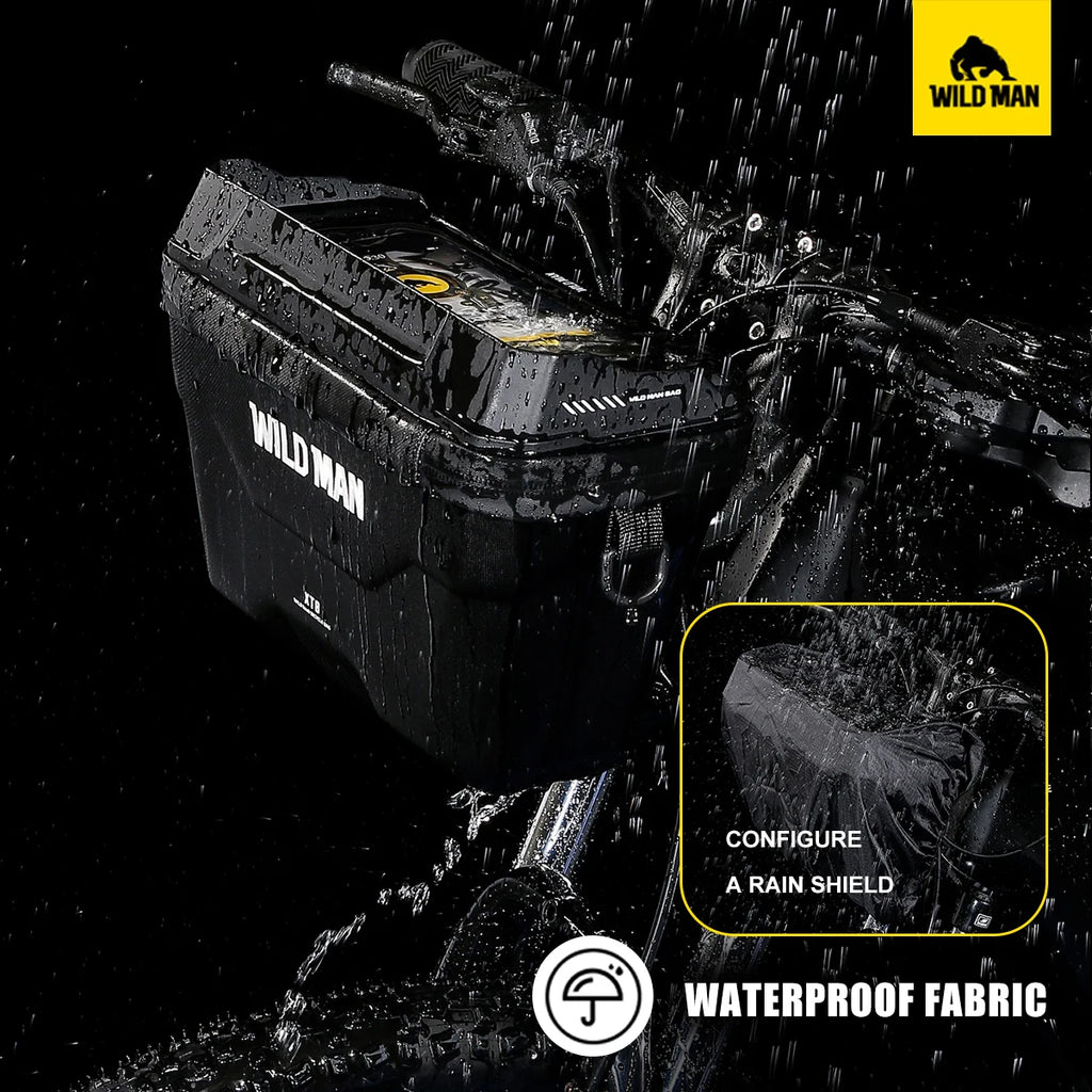 WILD MAN XT8 EVA Handlebar Bag for E-Scooters/Foldable Bikes – Waterproof TPU Touch Screen, Quick-Release Mount