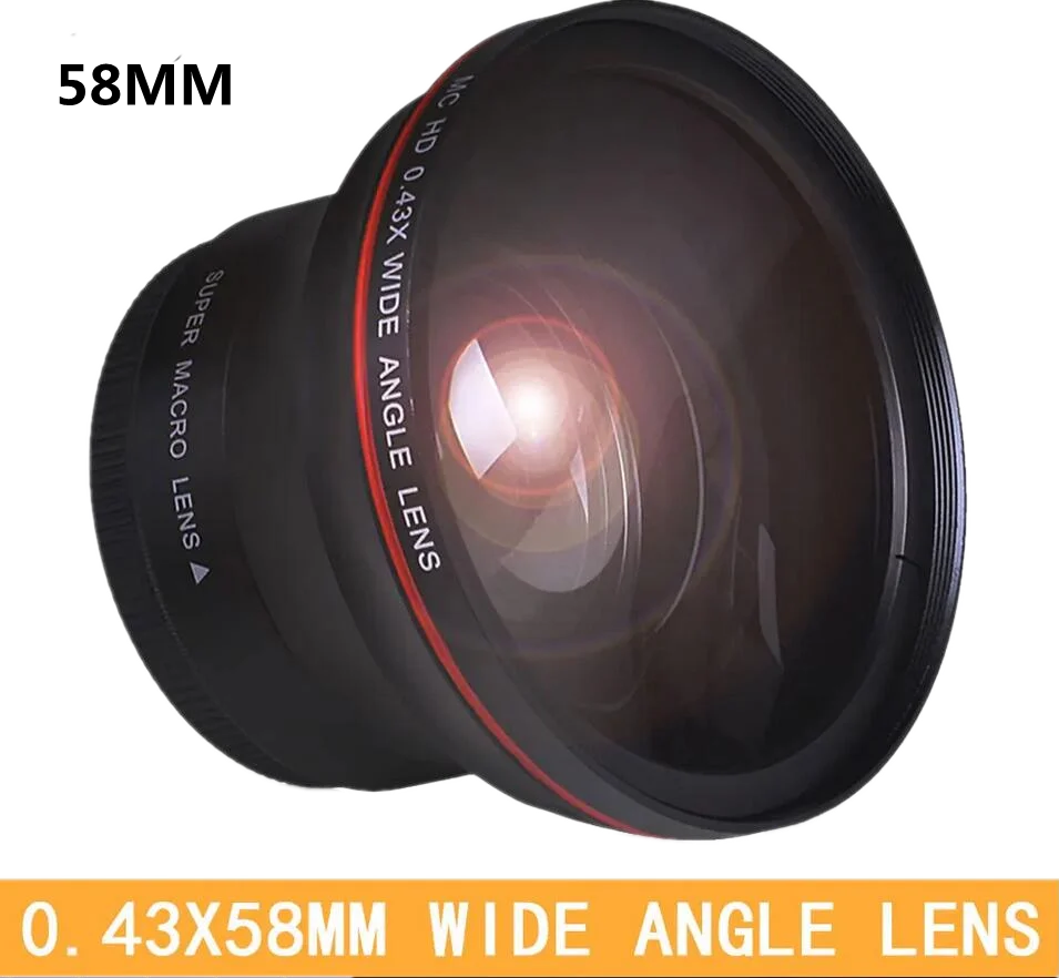 52 55 58MM 0.43x Professional HD Wide Angle Camera Lens Macro for Canon EOS Rebel 77D T7i T6s T6i T6 T5i T5 T4i T3i T3 SL1 1100D