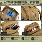 24L Tactical Backpack with Molle Webbing, Unisex Outdoor Hiking Camping Travel Daypack
