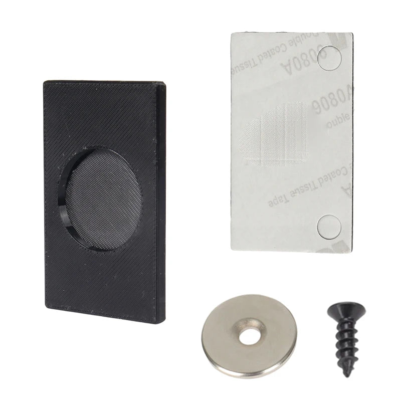 4pcs Magnetic License Plate Holder Set with Fixed Plate and Screws, Universal RV Trailer, Black