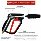 2175PSI Adjustable High Pressure Washer Gun - Straight/Fan Spray Nozzle with Detachable Extension Wand & Duckbill Clip