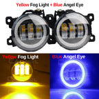 2 Pieces 90MM Round Angel Eye LED Fog Light For Suzuki Jimny 1998-2017 30W H11 Adjustable Car Front Fog Daytime Running Lamp DRL