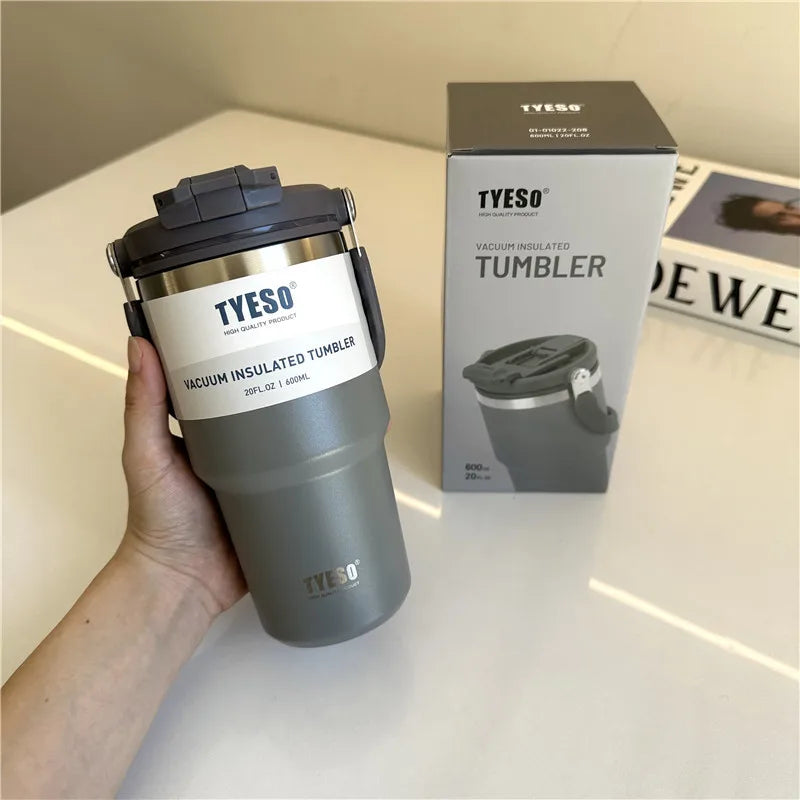 Tyeso Stainless Steel Coffee Cup Cold And Hot Double-layer Insulated Cup Tumbler Thermo Water Bottle Car Travel Mug Vacuum Cup