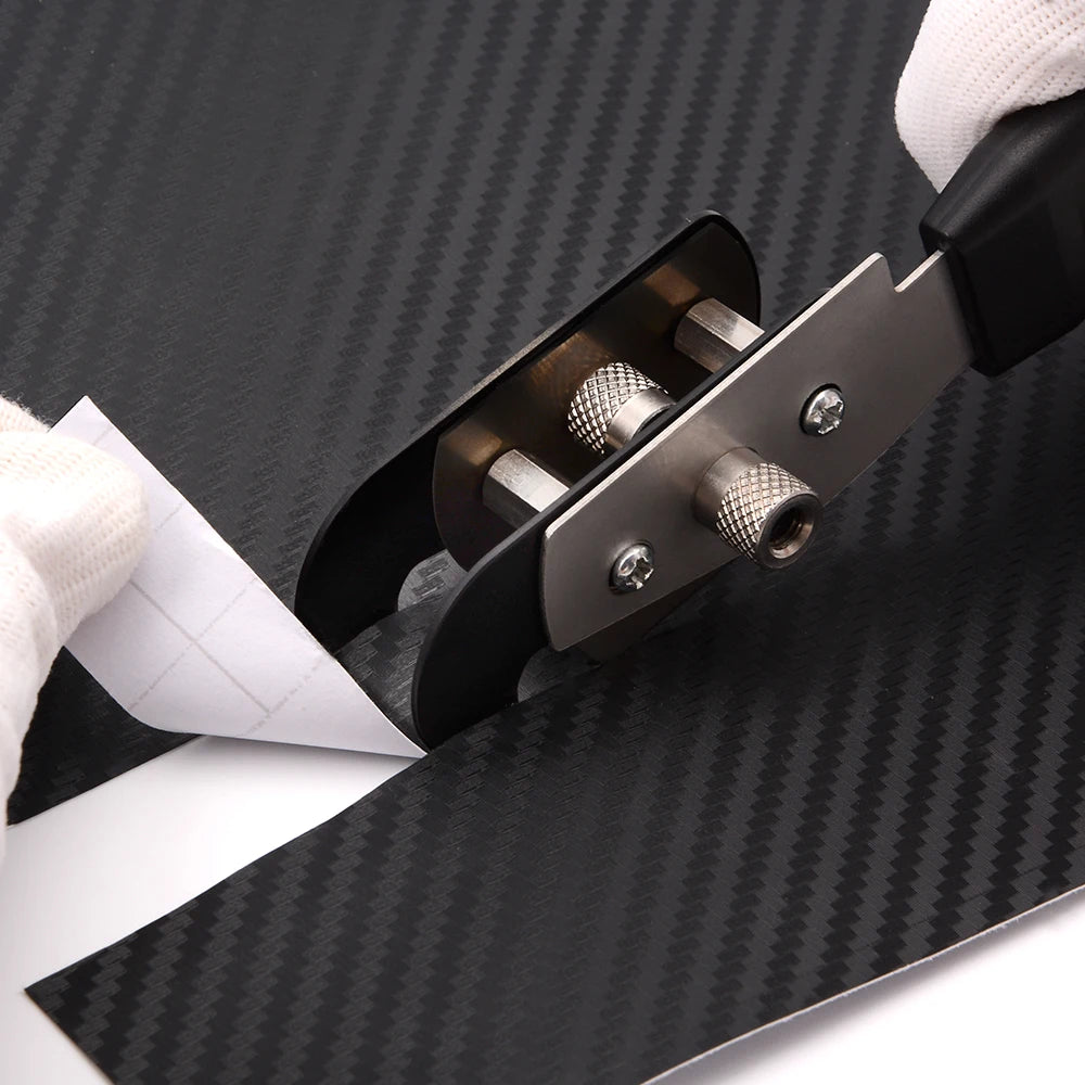 EHDIS Dual-Blades Vinyl Cutter With 4-Width Spacer Strip Cutting Knife Carbon Fiber Wrap Film Wallpaper Styling Slitting Tool