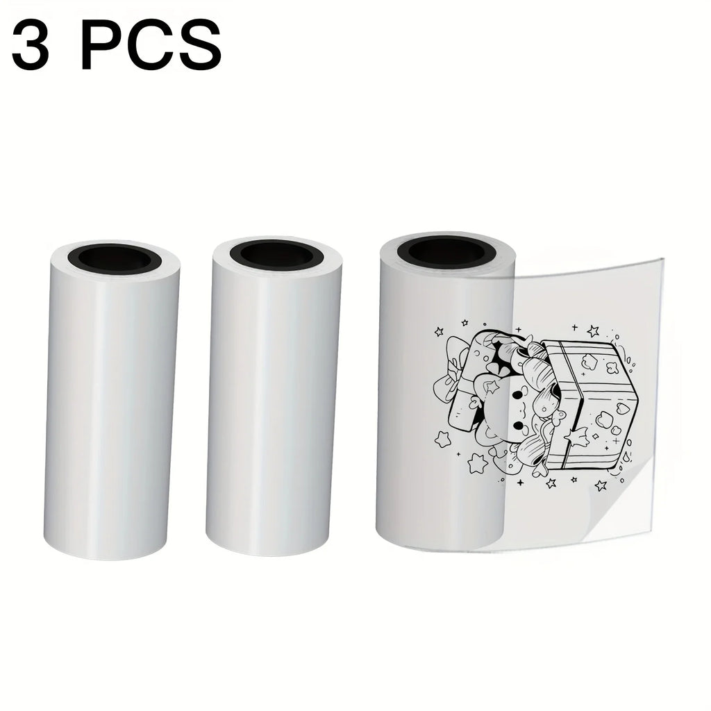 Clear Self-Adhesive Thermal Printer Paper - 57mm Transparent Stickers for Mini Portable Wireless Receipt Printers, HD Print
