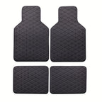 4-piece waterproof PU leather car floor mat - durable and fashionable, all-weather protection, easy to clean, enhances interior