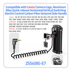 DSLR Camera Cage Side Handle Grip With Trigger Shutter Control Cable for Sony Canon Nikon Camera Carbon Fiber Top Hand Grip