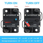 DaierTek 20A-300A Circuit Breaker 12V Trolling with Manual Reset Boat Manual Power Protect for Audio Fuse Car 48VDC Waterproof