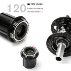 TANKE MTB 120 Click Hub 6 Bearing Bike Front Rear 28 32 36 Holes Disc Brake QR Bicycle mass thunder Noisy Cube 6 Pawl Hubs TH390