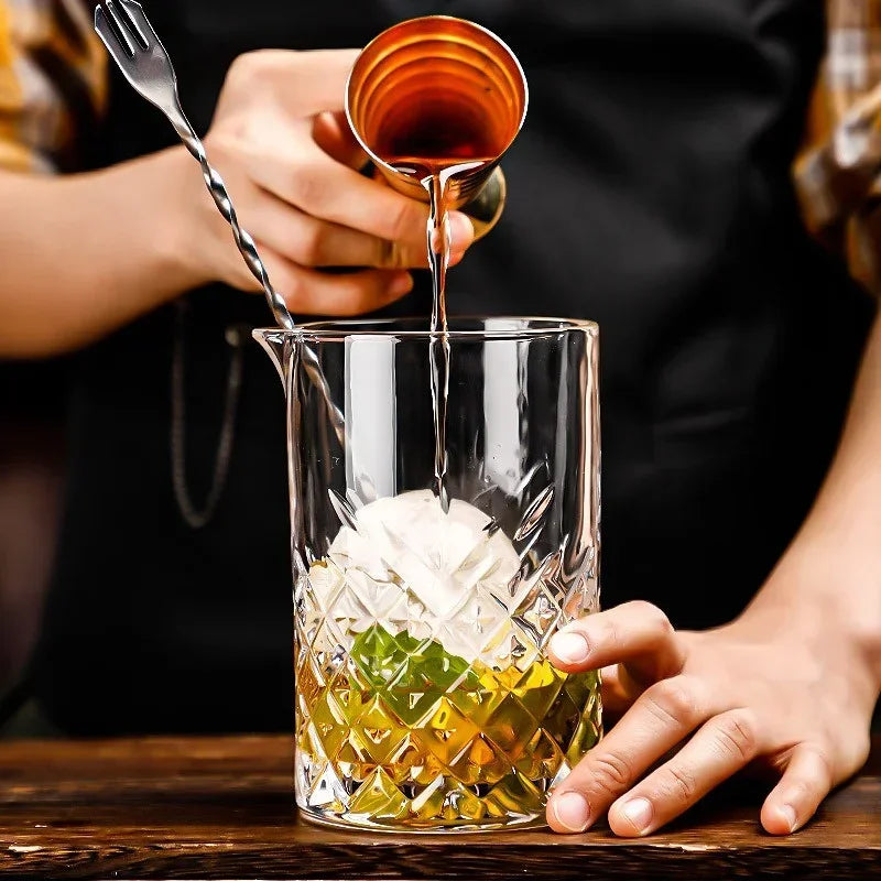 JUSTINLAU Cocktail Mixing Glass Stirring Cup, Whiskey Cocktail Bar Tool - Style Options
