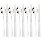 304 Stainless Steel Cutlery Set Sushi Sticks Dinner Spoons Set 10Pcs Dinnerware Korean Chopsticks Dessert Spoon Flatware Set