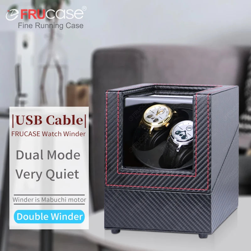 [2 Rotation Modes] FRUCASE PU Watch Winder for Automatic Watches Watch Box 1-0 / 2-0