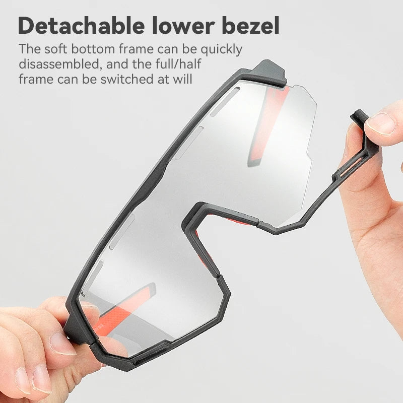 ROCKBROS Cycling Sunglasses Polarized Photochromic TR90 Ultra-Light Non-Slip Bike Glasses