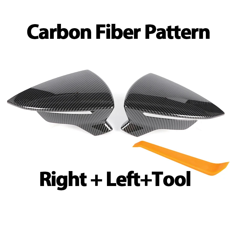 Gloss Black Mirror Cap for Seat Leon Lion 5F III Ibiza 6F V KJ1 Arona KJ7 Carbon LookCar Side Rearview Mirror Cover Accessories