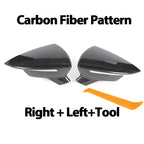 Gloss Black Mirror Cap for Seat Leon Lion 5F III Ibiza 6F V KJ1 Arona KJ7 Carbon LookCar Side Rearview Mirror Cover Accessories