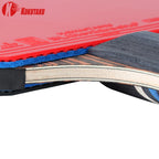KOKUTAKU 2 Pcs 6 Star Ping Pong Paddle Set X6 Ebony Surface Carbon Table Tennis Racket with Bag for Adults