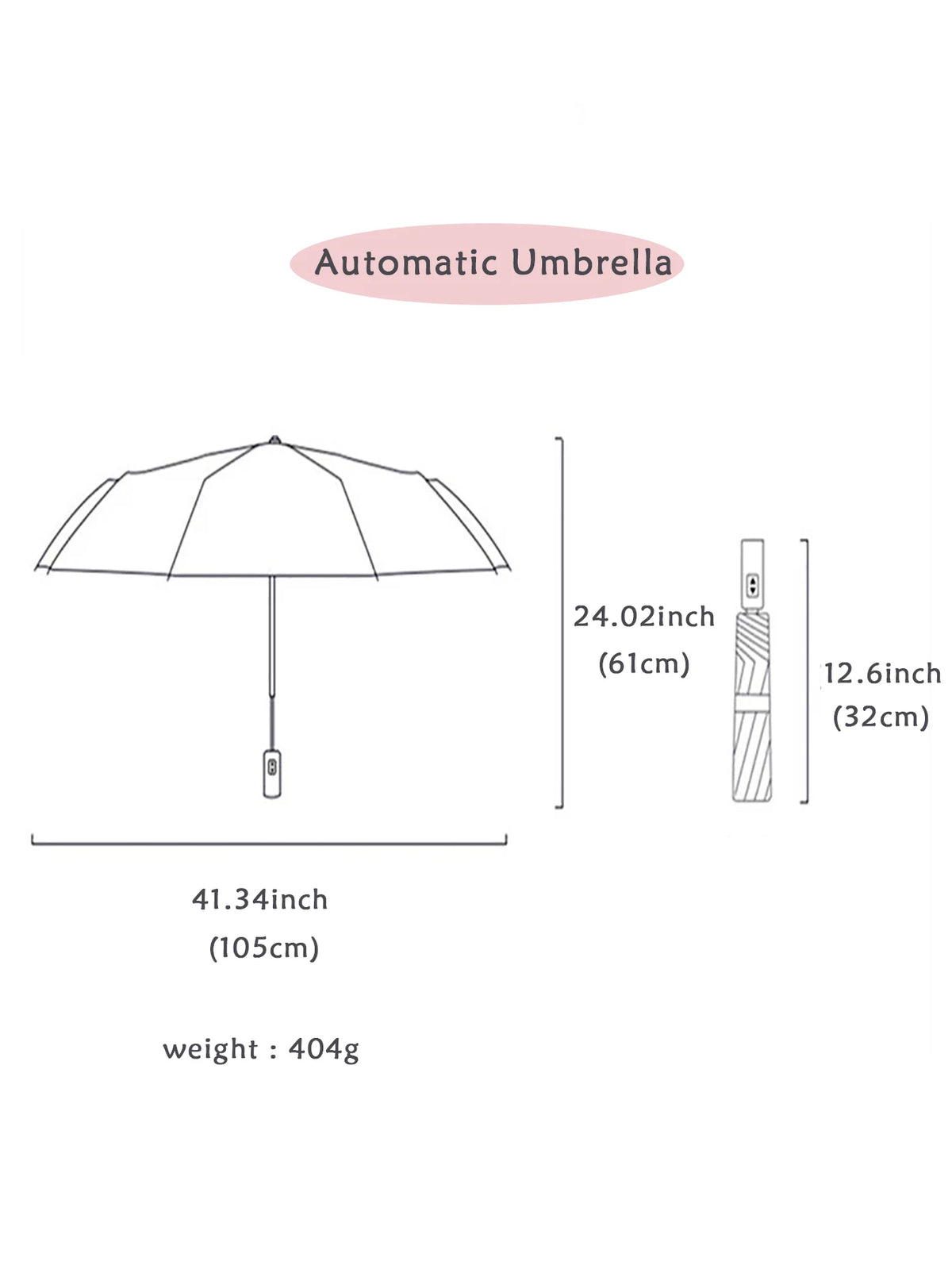 Windproof Double Layer Automatic Umbrella, Water Resistant Travel Umbrella - Colors