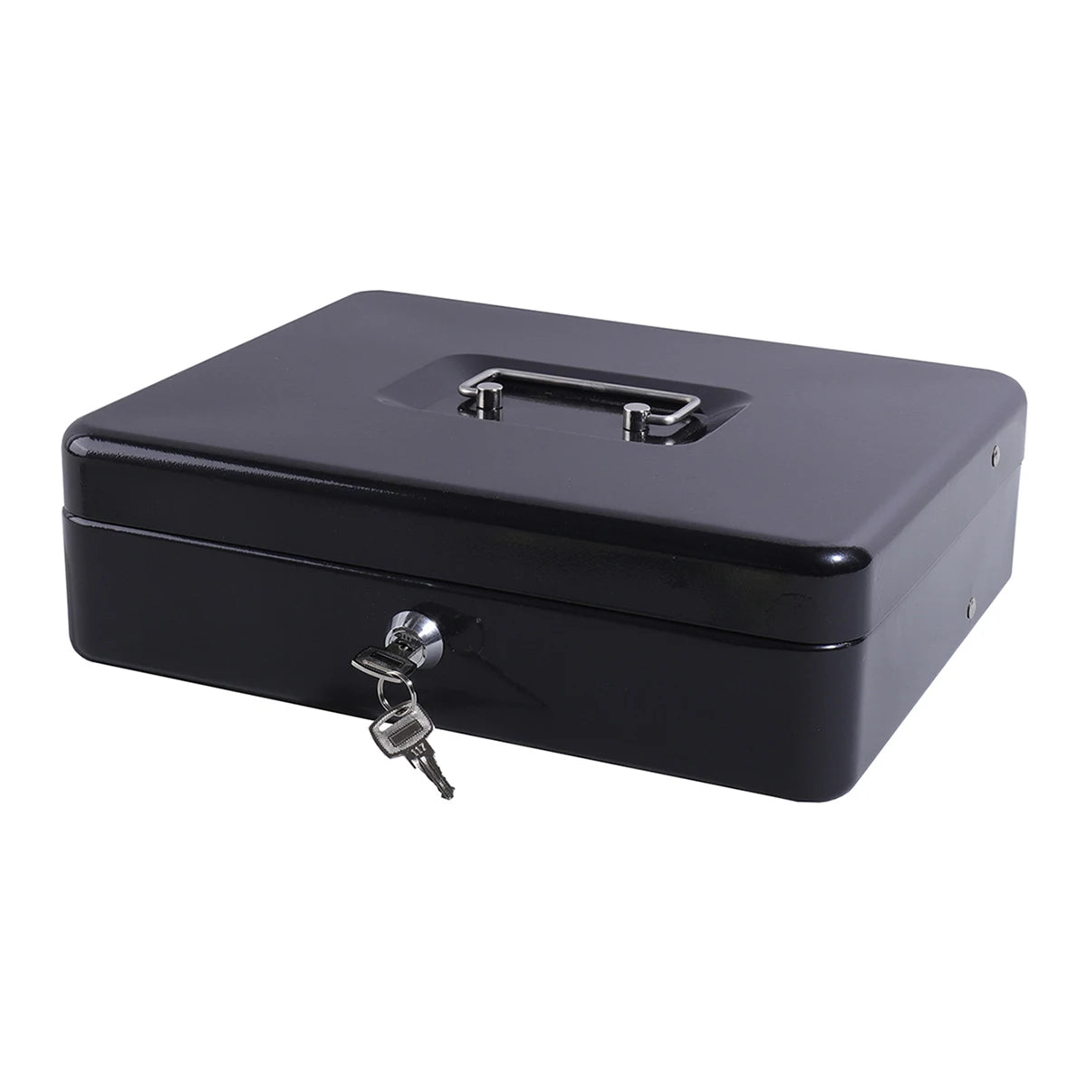1 pc Money Box with Key -Money Tin with Lock - Medium-sized Cash Box with Coin Tray for Petty Cash Coins Notes,Home , Business
