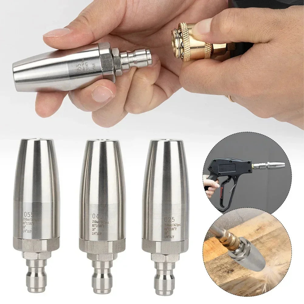25/35/40/55mm 360° Rotating Rust Removing Quick Connector Car Wash High Pressure Water Gun Nozzle Stainless Steel Lotus Nozzle