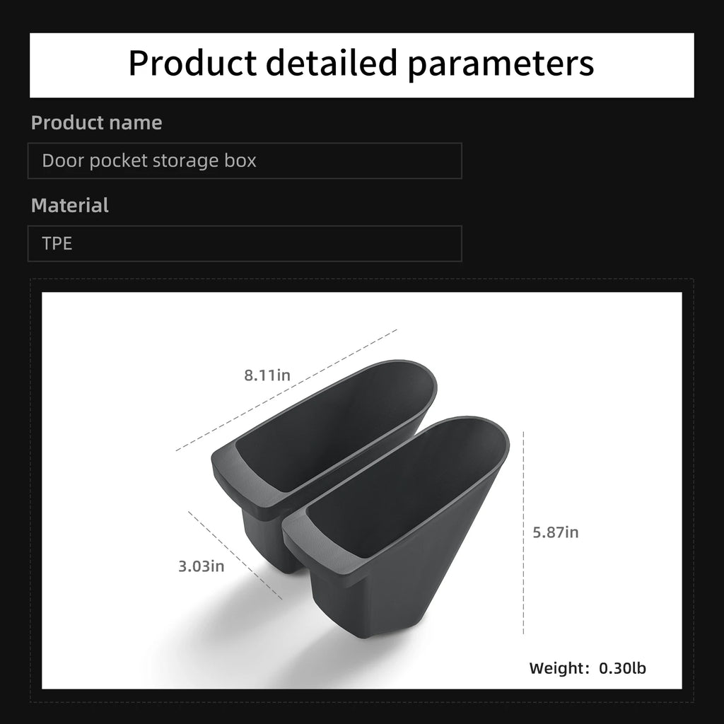 LUCKEASY Front Door Storage Box for Tesla Model Y Juniper/Model YL 2025 2026 TPE Garbage Storage Bin 2pcs Interior Accessories