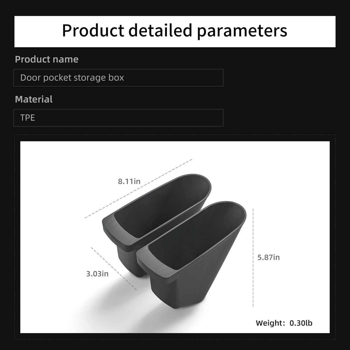 LUCKEASY Front Door Storage Box for Tesla Model Y Juniper/Model YL 2025 2026 TPE Garbage Storage Bin 2pcs Interior Accessories