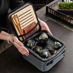 Chinese Kung Fu Tea Set Sand Ceramic Tea Set Travel Kung Fu Tea Set Gift Porcelain Purple Clay Pot Poured Ceramic Tea Set