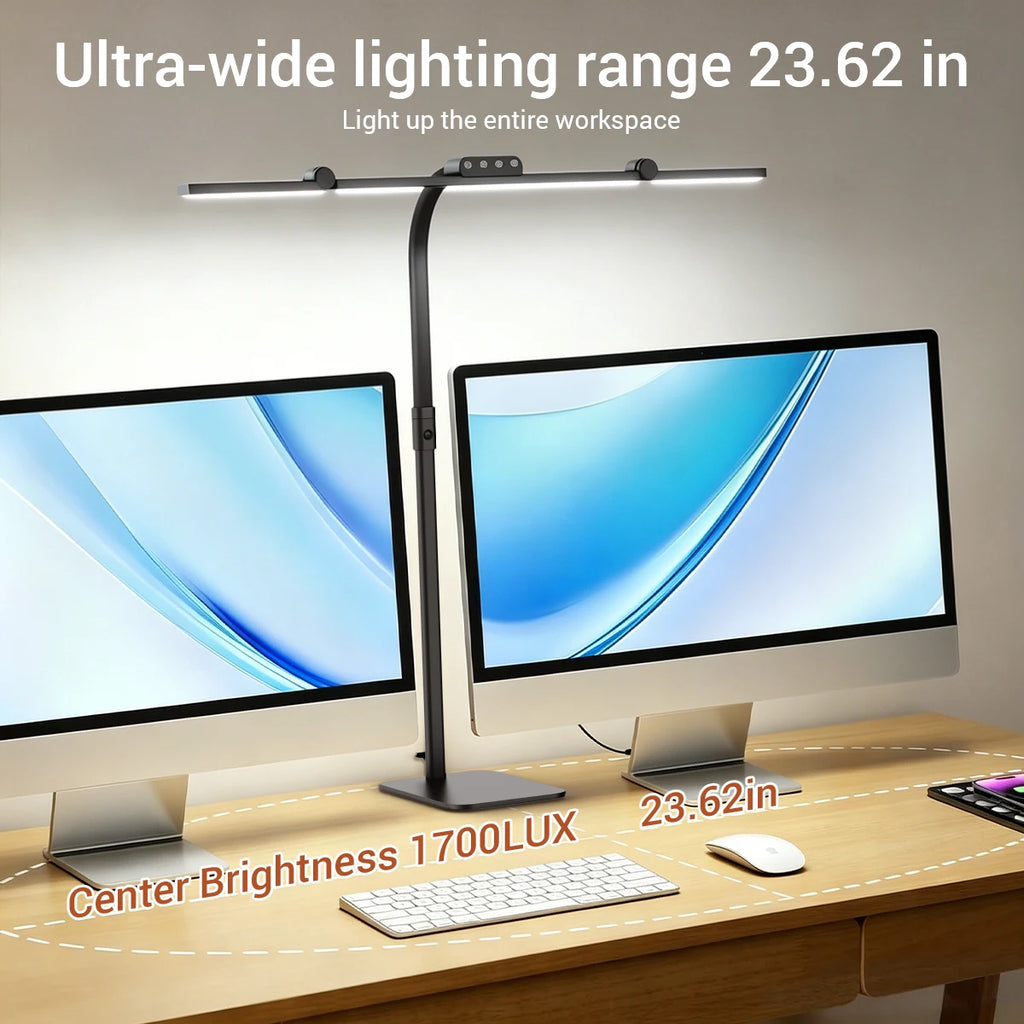 Ultra Bright LED Desk Lamp with Base, Dimmable 28.2" Flexible Adjustable Gooseneck Swing Arm Table Light for Home Office