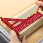 Extended 3D Multi-Angle Carpentry Square Protractor W/ Fast Angle Positioning Dowel Pin - 2 IN 1 Woodworking Measuring Ruler