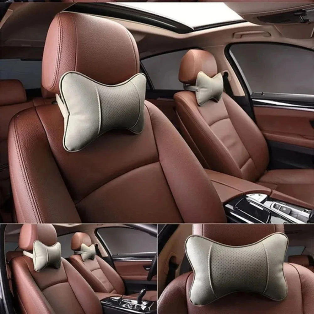 Leather car pillow headrest,car accessories,for Volkswagen Rline Polo Touran Tiguan Jetta Golf Passat