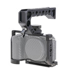 FOTGA ZV-E10 II Camera Cage With Wooden Handle Top Hand Grip Quick Release Plate Cage Kit Protective For Sony ZV-E10 II Camera