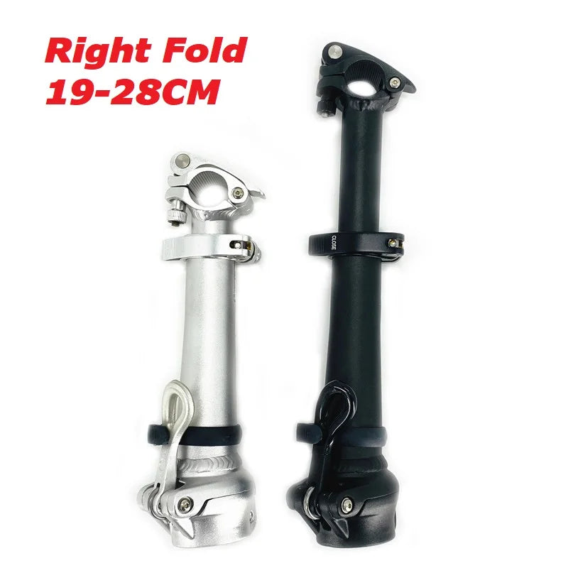 Litepro Folding Bike Telescopic Adjustable Stem 19-28cm Aluminum Alloy, Black or Silver