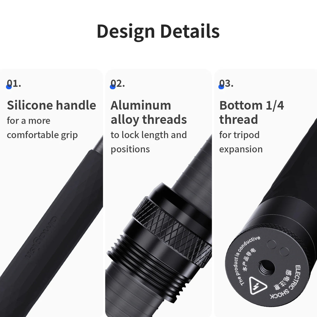 3m Invisible Selfie Stick Carbon Fiber Extended Monopod 118" for Gopro 13 Insta360  X4 X5 DJI Osmo 360/Action 5 Pro Accessories
